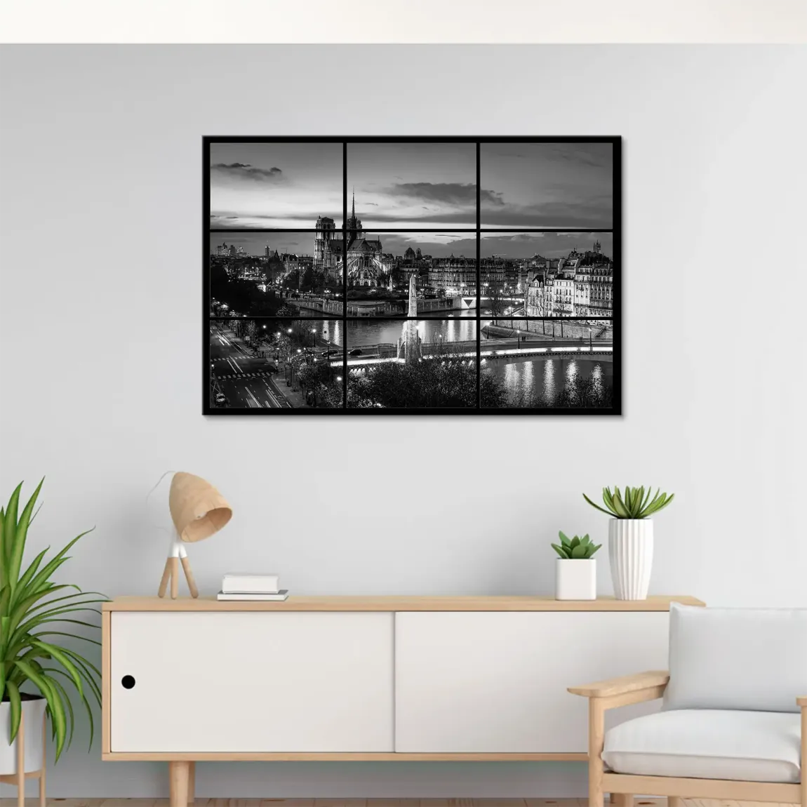Paris Lights Noir Leinwand Bild