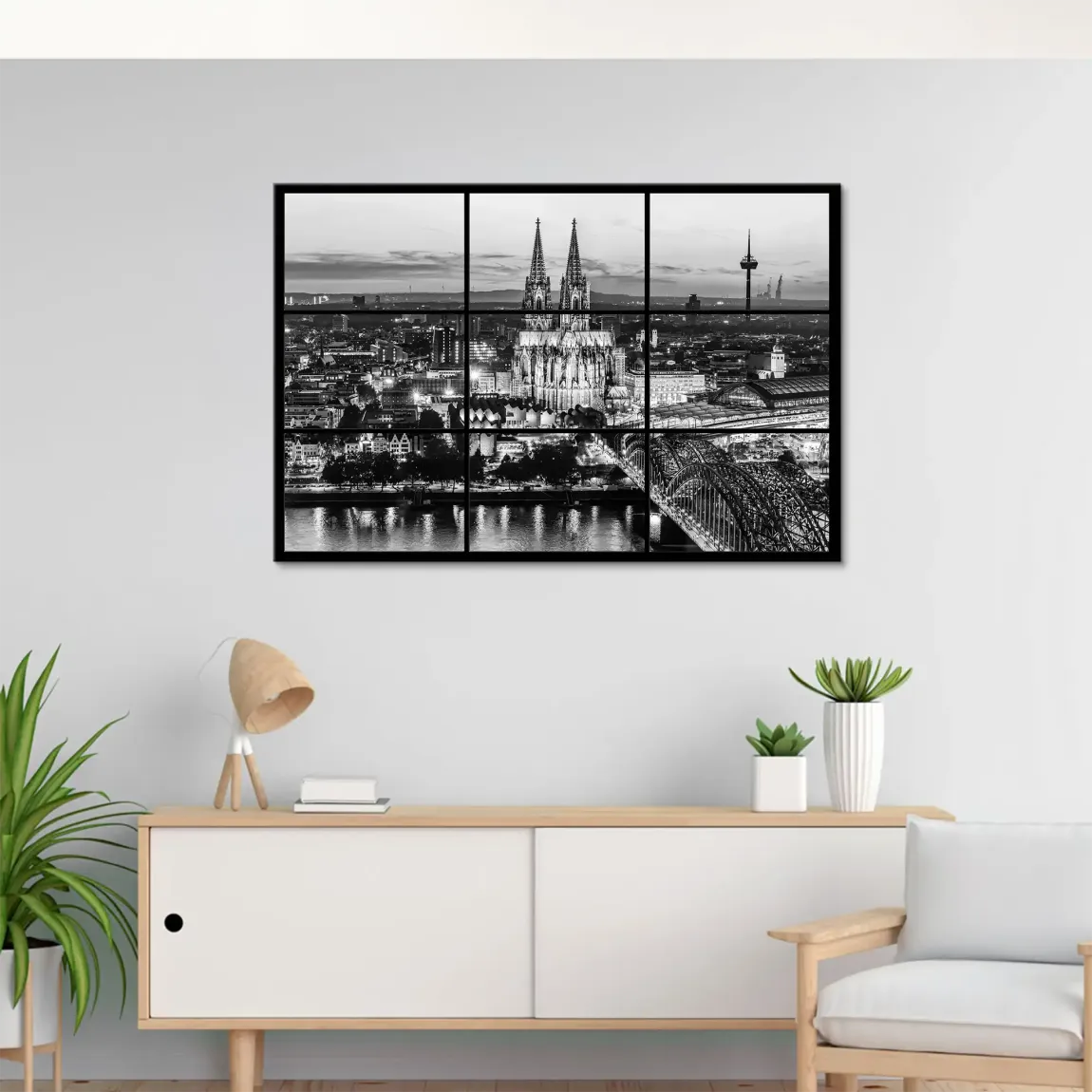 Köln Noir View Leinwand Bild