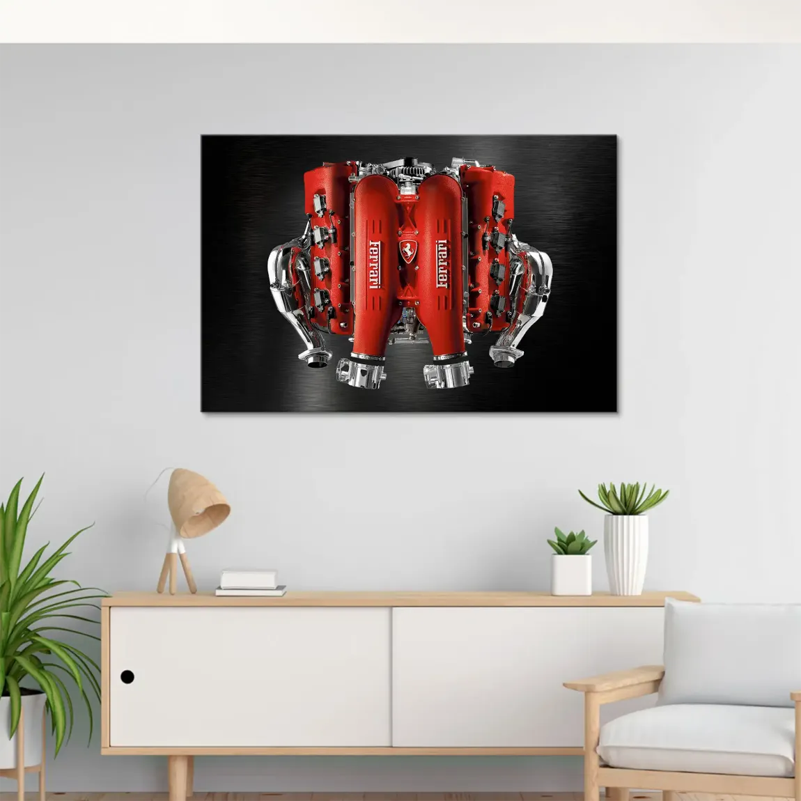 Ferrari V8 Motor Leinwand Bild