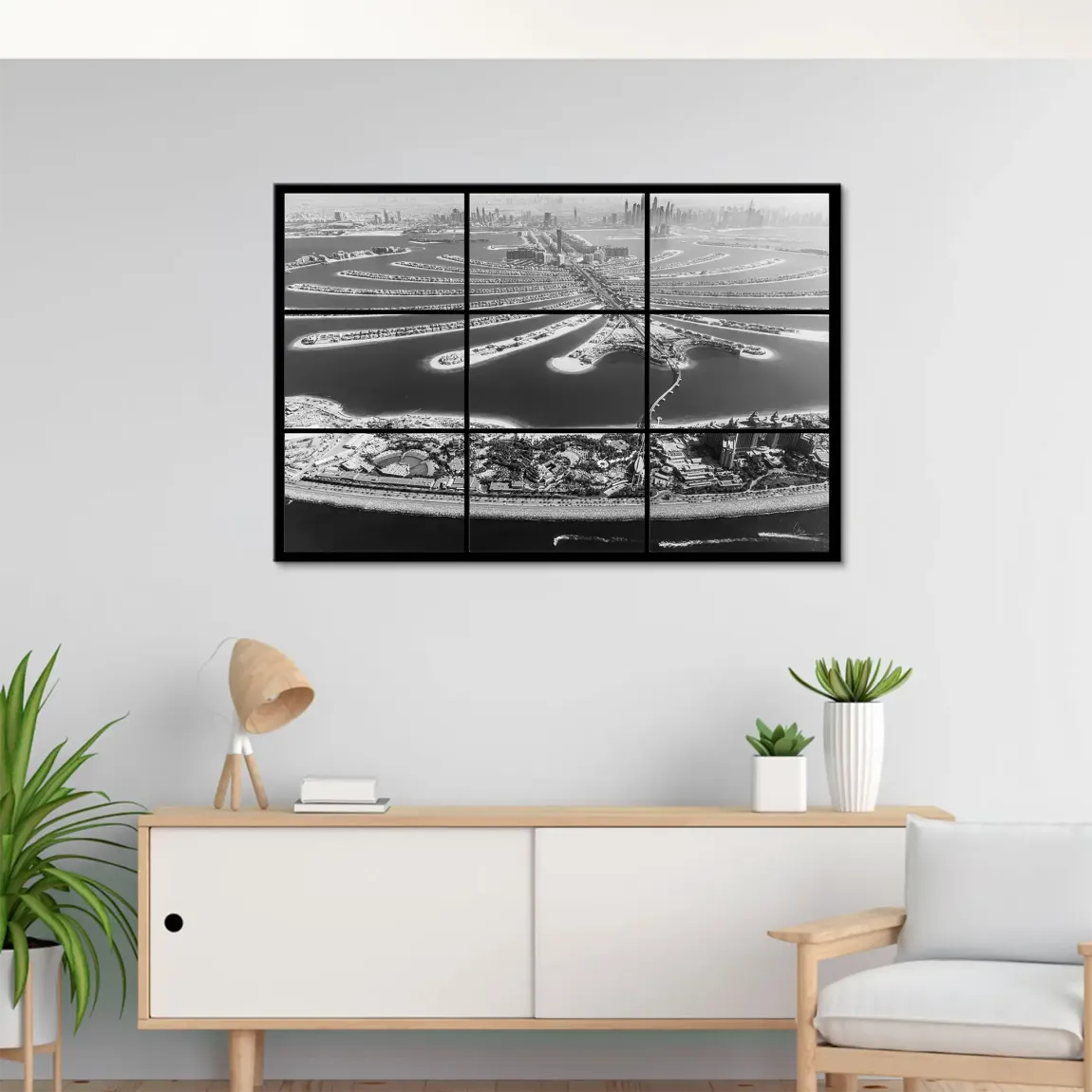 Palm View Dubai Noir Leinwand Bild