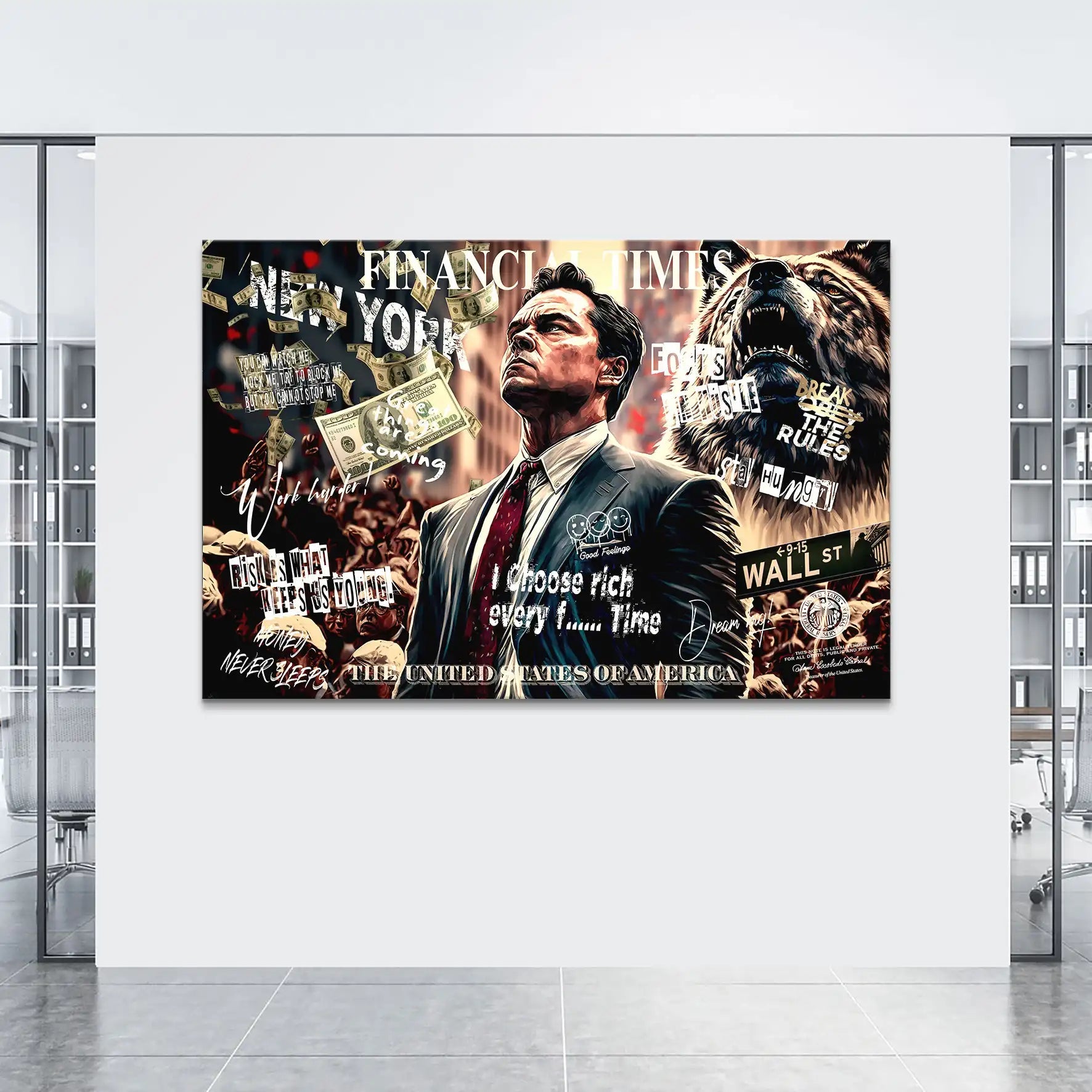 Wolf of Wallstreet Leinwand Bild INGALERIE