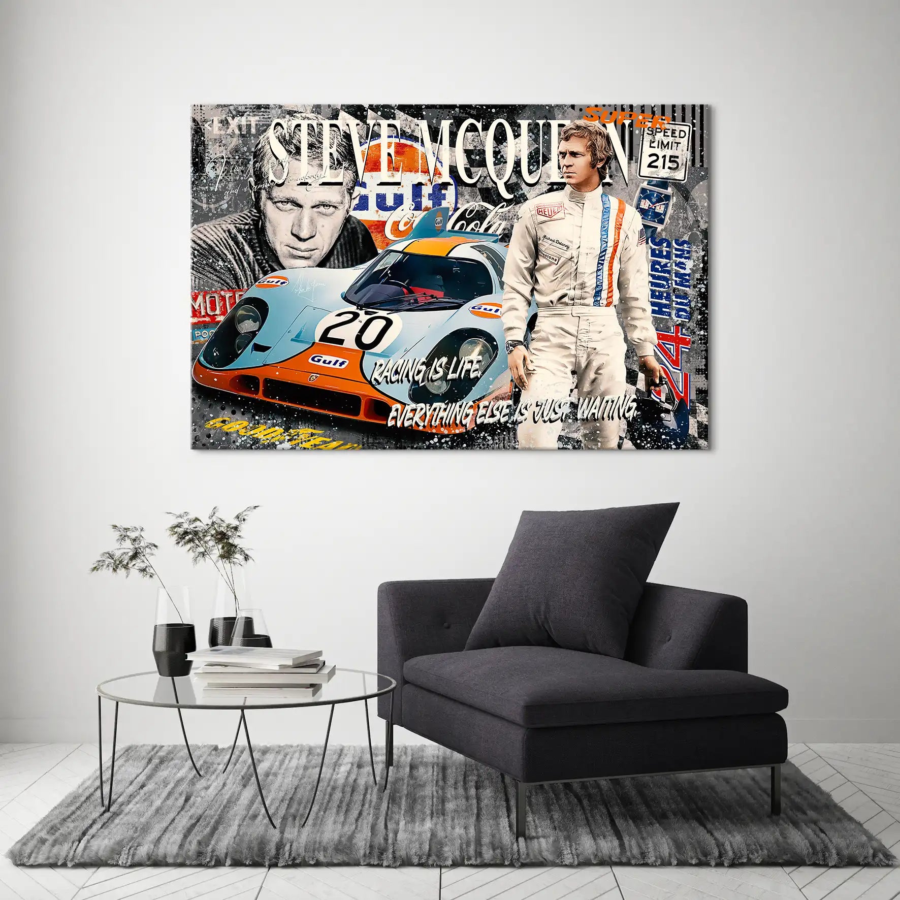 Steve Gulf Racing Leinwand Bild INGALERIE