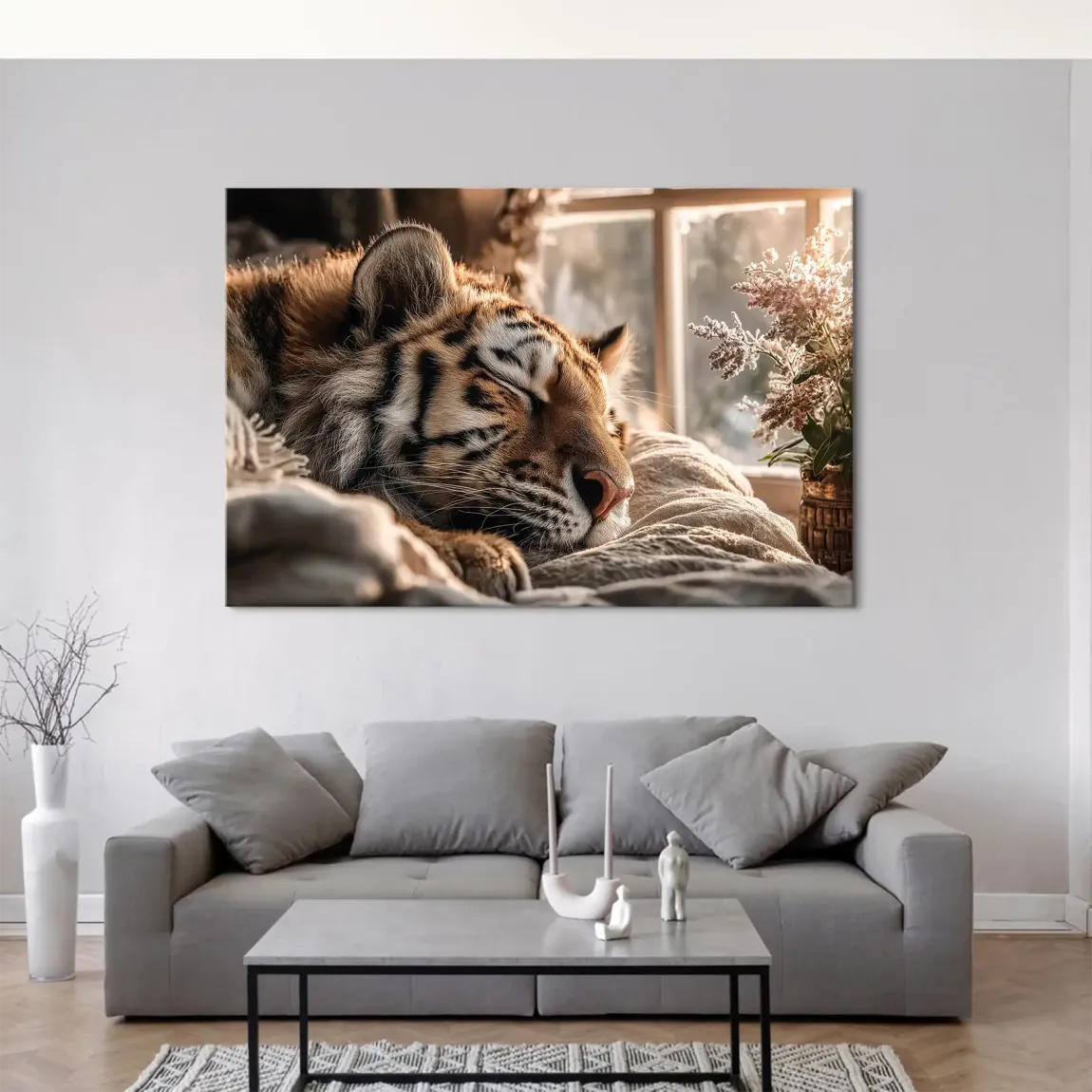 Schlafender Tiger Leinwand Bild