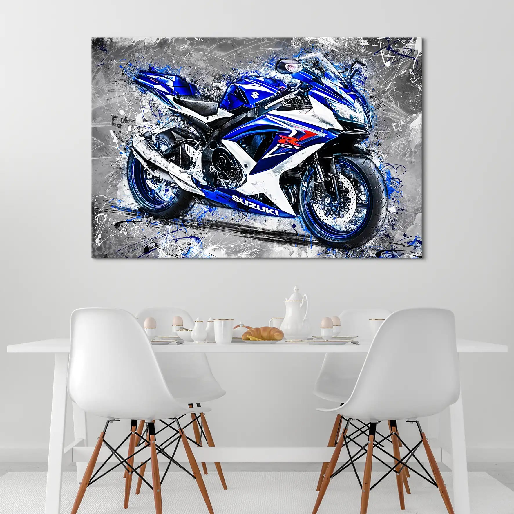Suzuki GSXR 750 Abstrakt Black Leinwand Bild INGALERIE