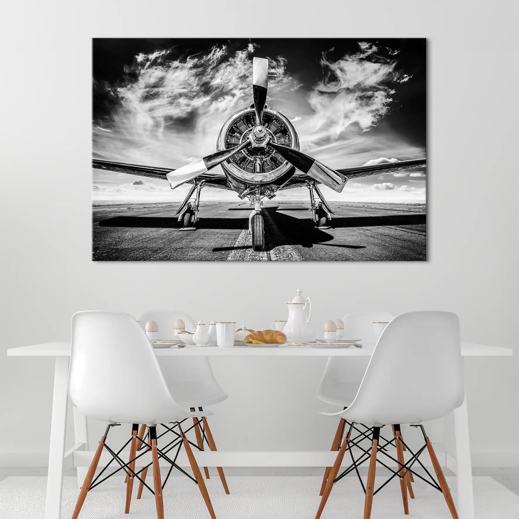 Old School Proppeller Flugzeug Leinwand Bild INGALERIE