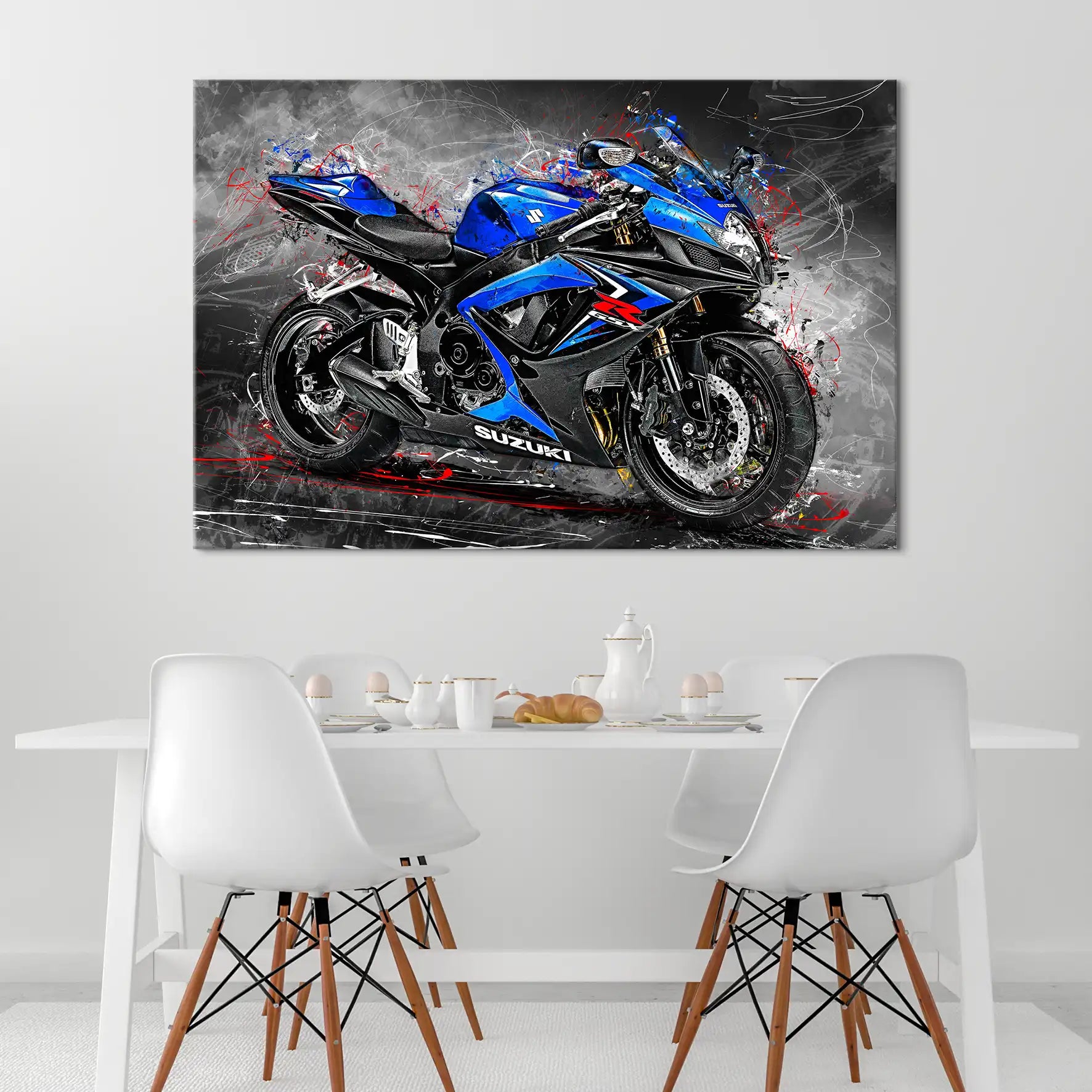 Suzuki GSXR 600 Abstrakt Leinwand Bild INGALERIE