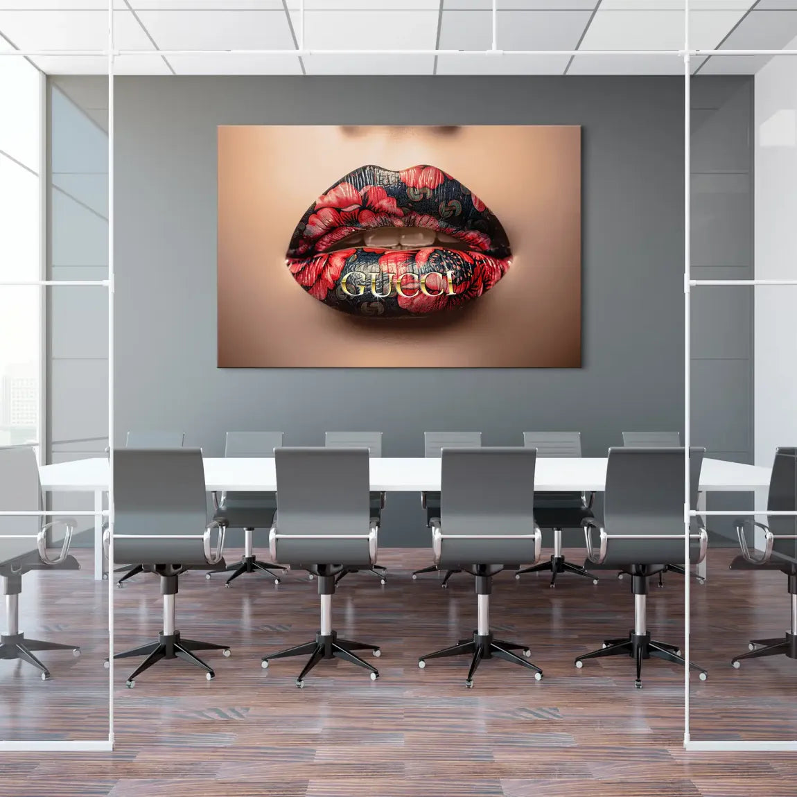 Gucci Lips Leinwand Bild INGALERIE