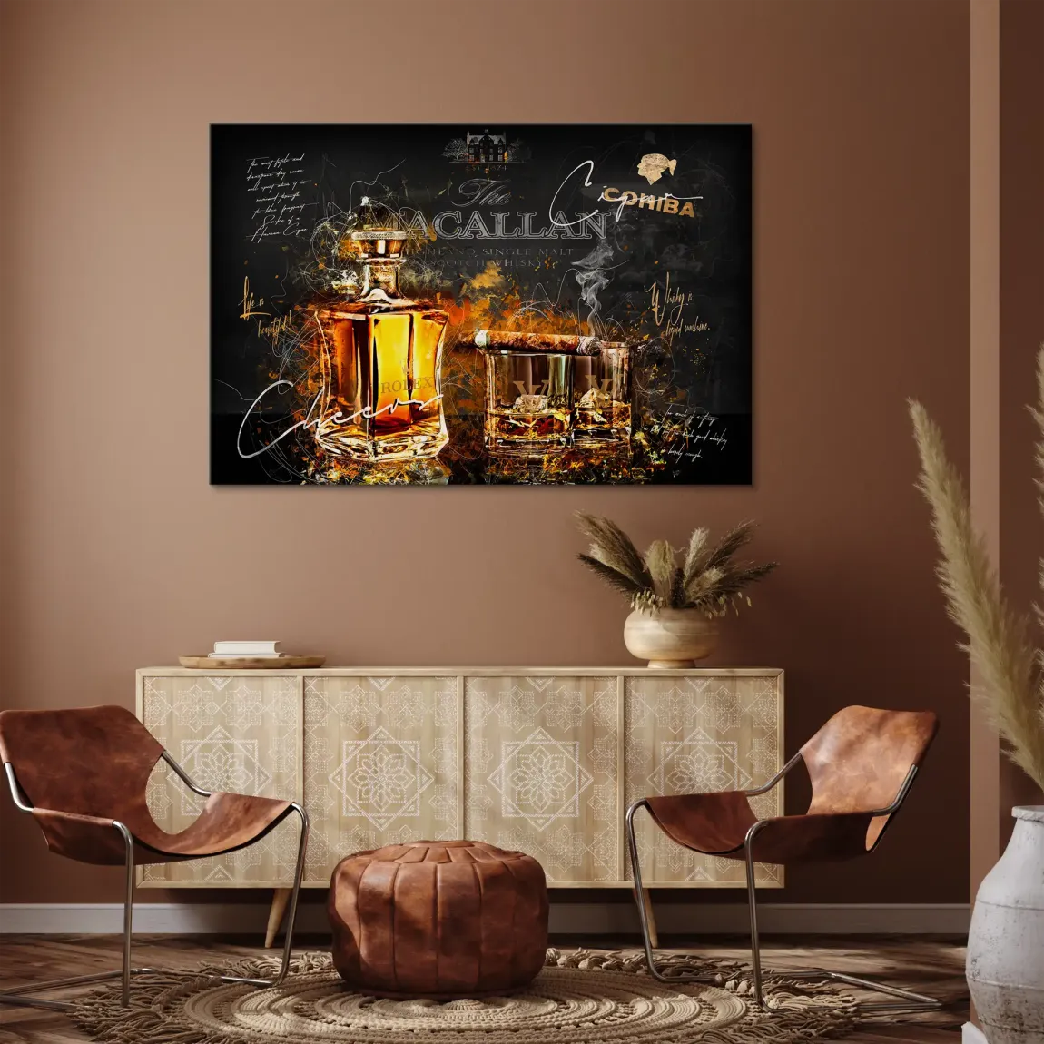 Whisky Lifestyle Art Leinwand Bild INGALERIE