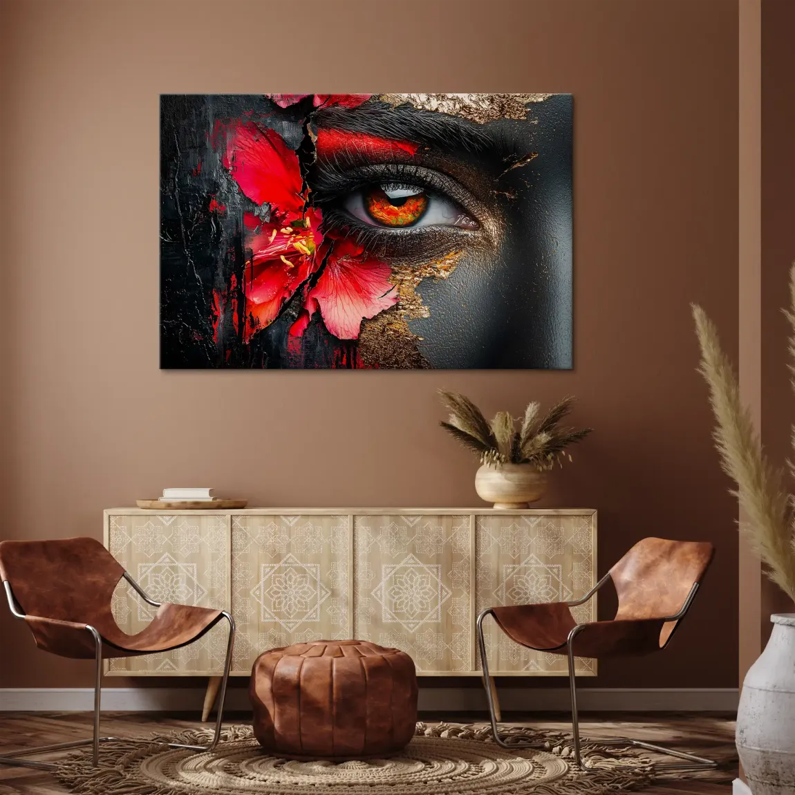 Flammenblick der Stille Leinwand Bild INGALERIE