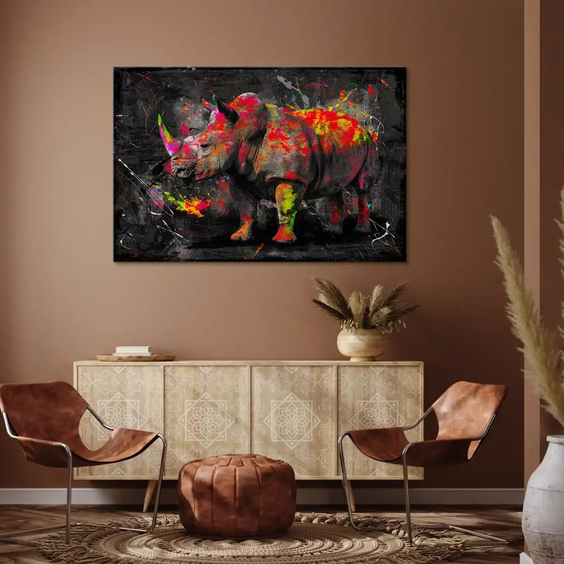 Nashorn Abstrakt Nr.3 Leinwand Bild INGALERIE