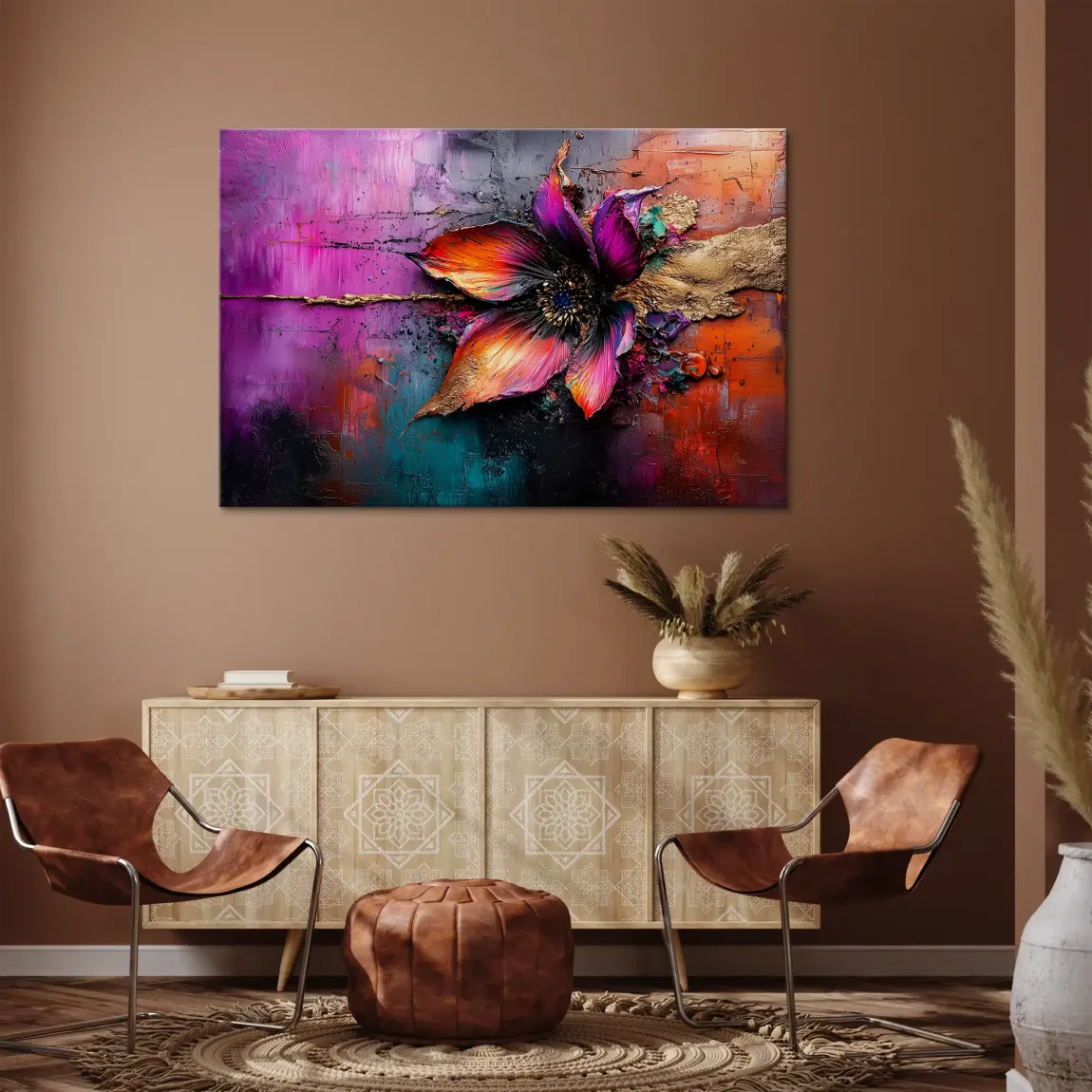 Feuerblüte der Elemente Leinwand Bild INGALERIE