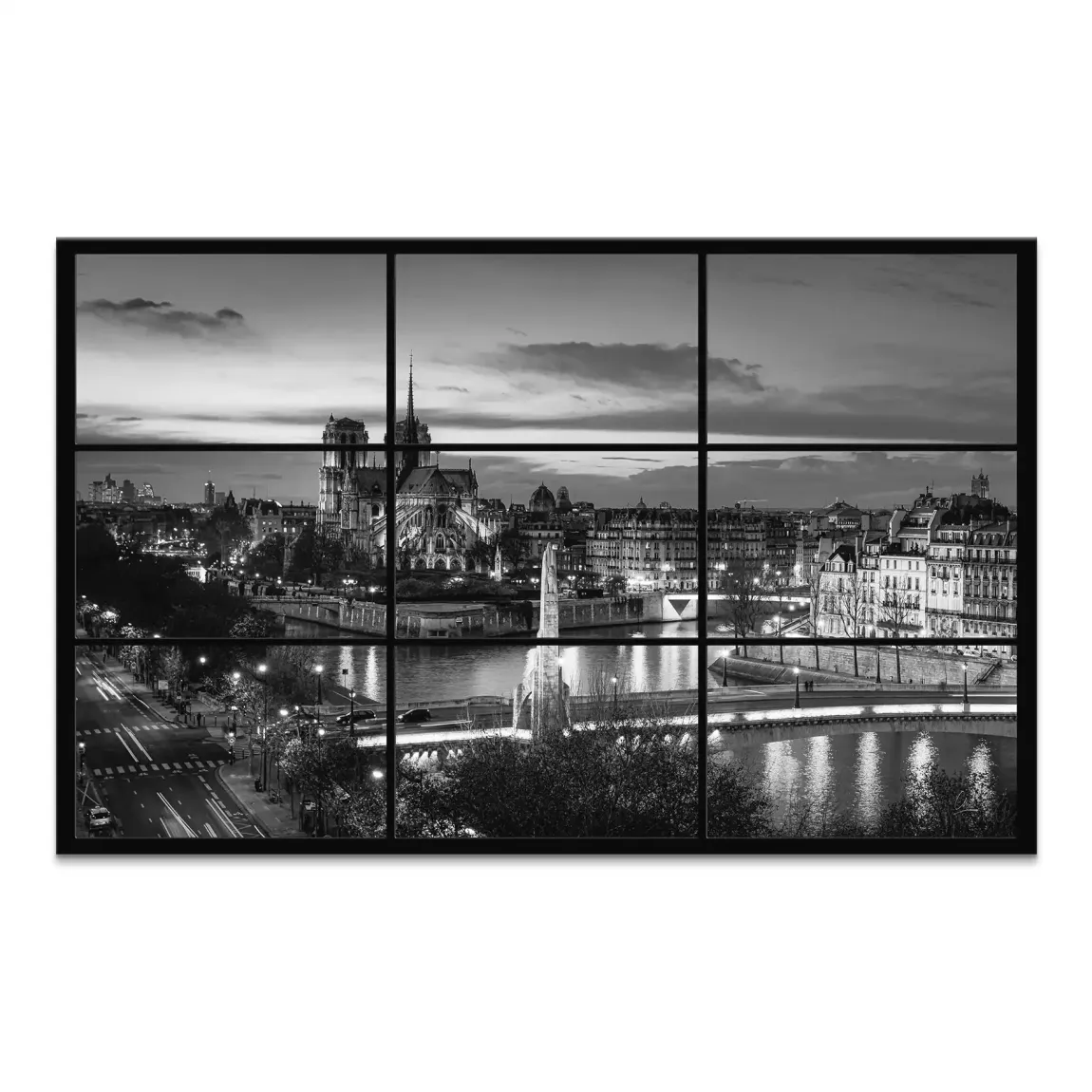 Paris Lights Noir Leinwand Bild