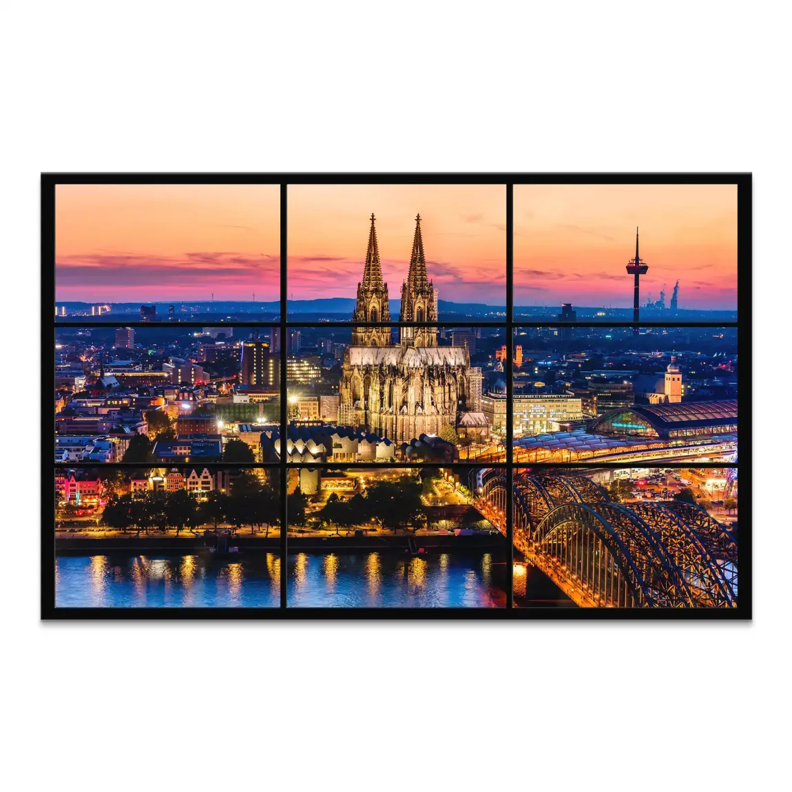 Köln Skyline View Leinwand Bild