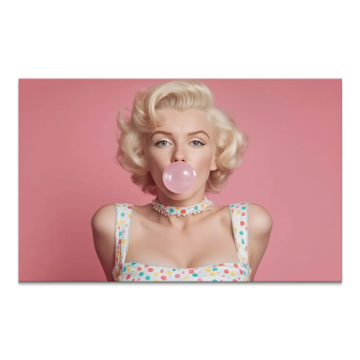 Marilyn Monroe Pink Bubble Leinwand Bild