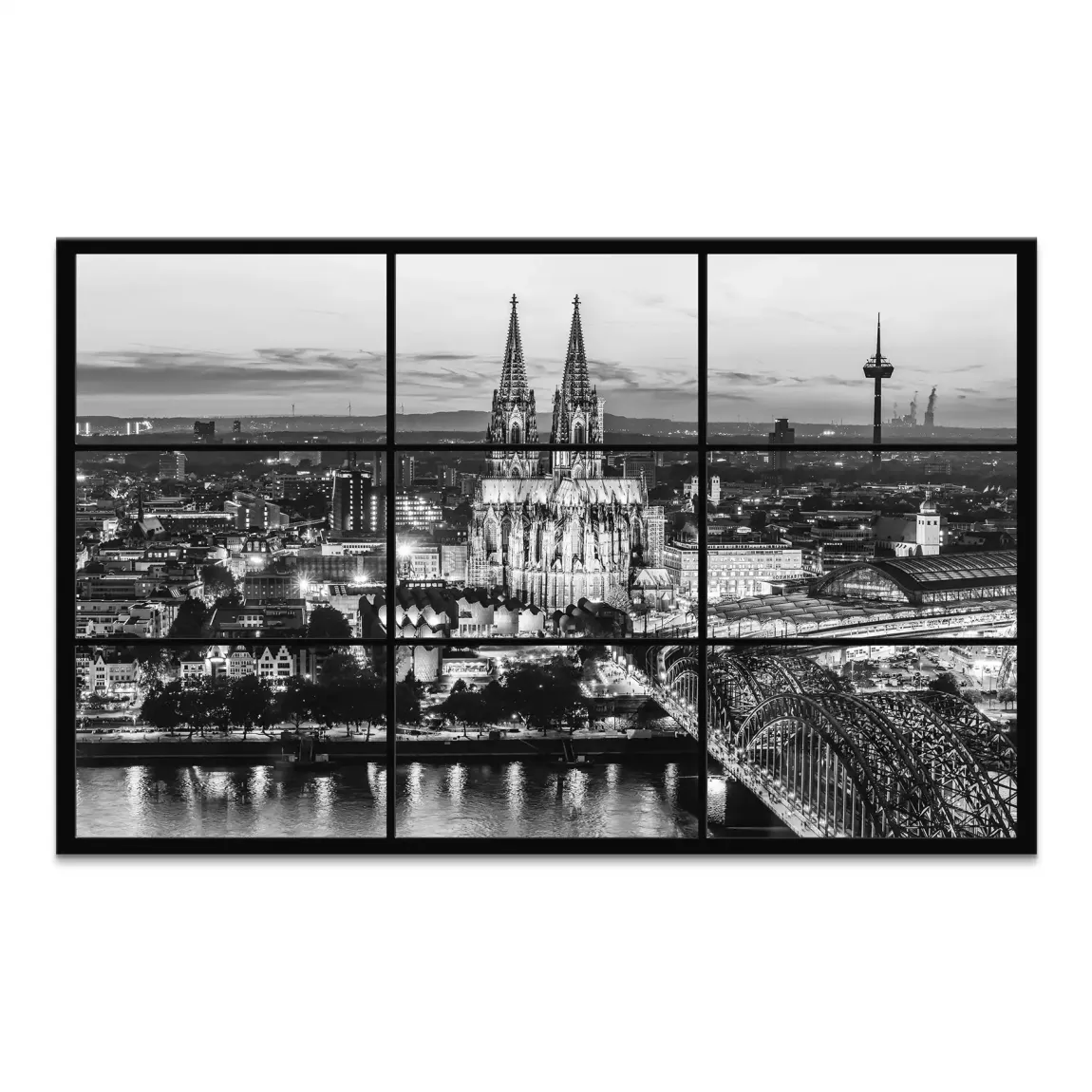 Köln Noir View Leinwand Bild