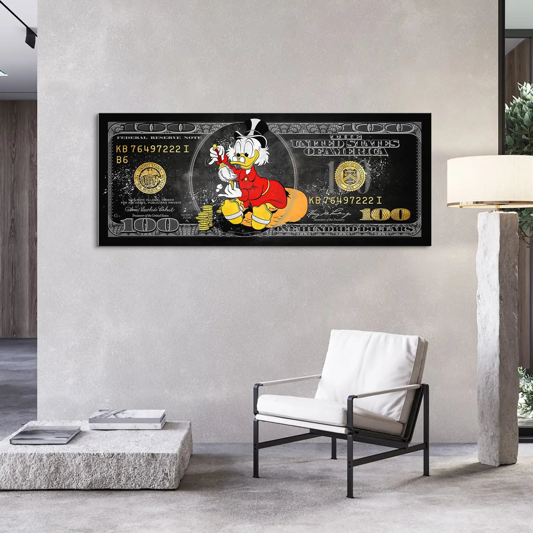 Dagobert 100 Dollar Style Leinwand Bild INGALERIE