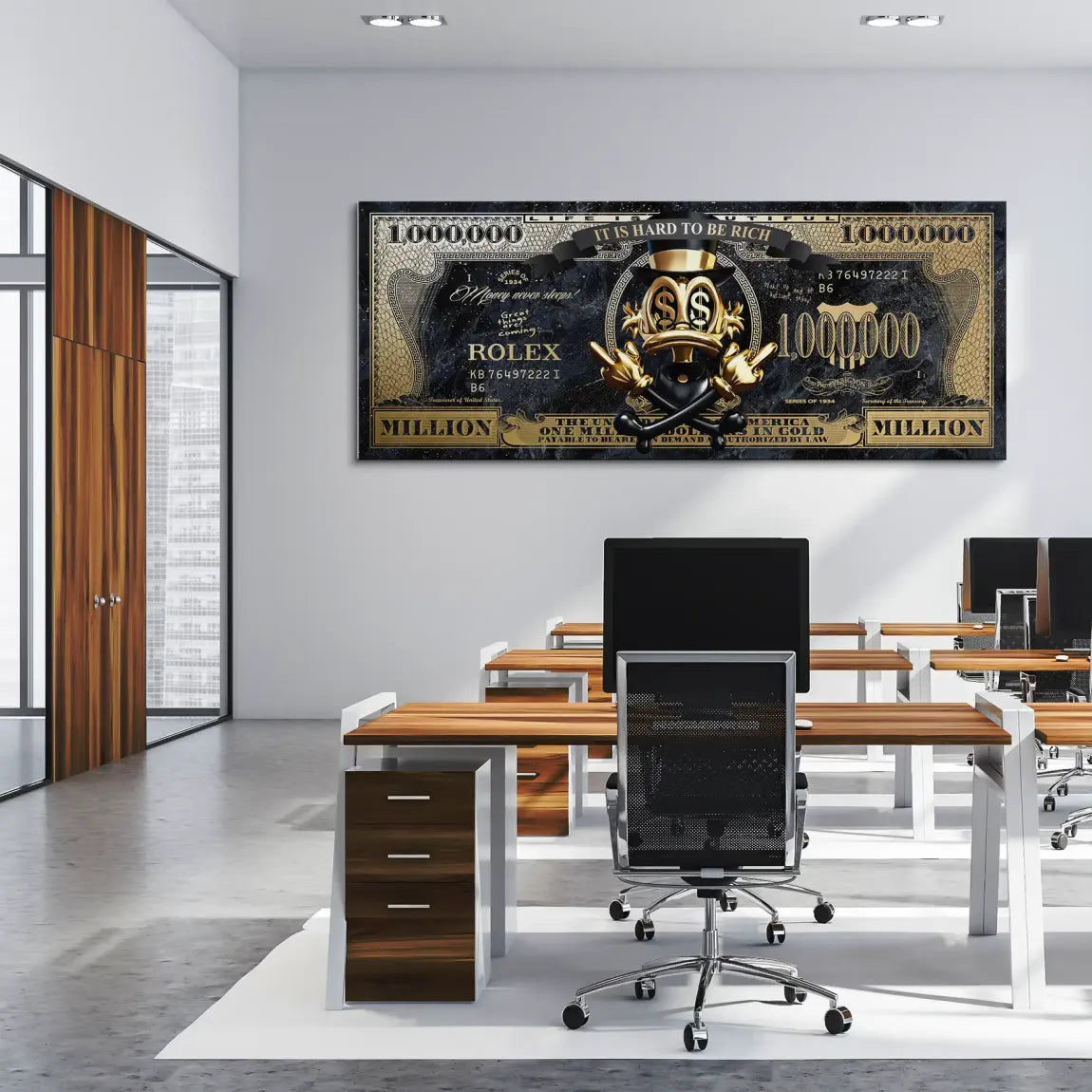 Dagobert Totenkopf Dollar Leinwand Bild INGALERIE