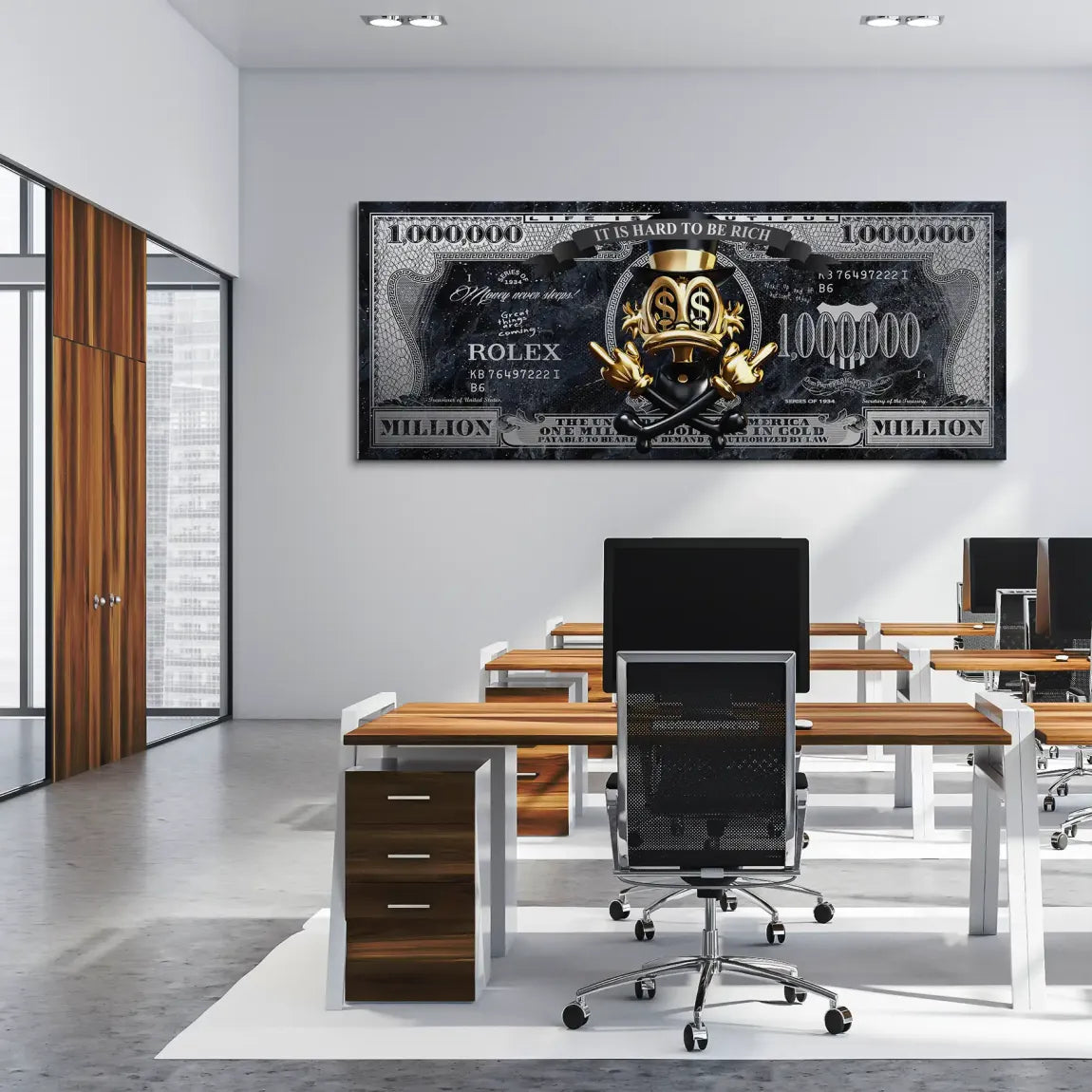 Dagobert Duck Totenkopf Black Dollar Leinwand Bild INGALERIE