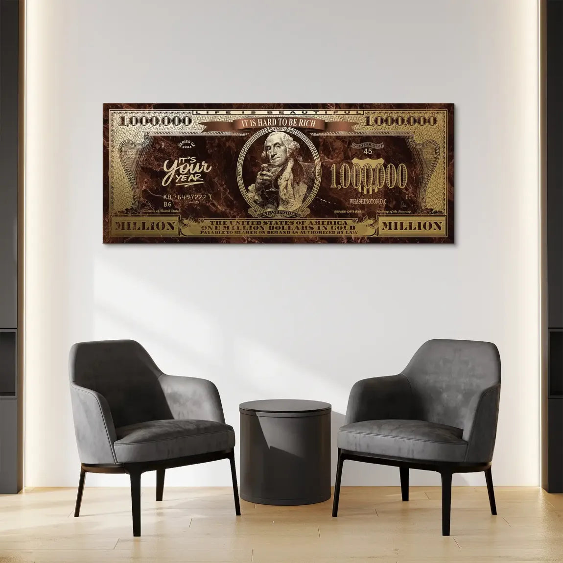 Gold Dollar George Washington Leinwand Bild