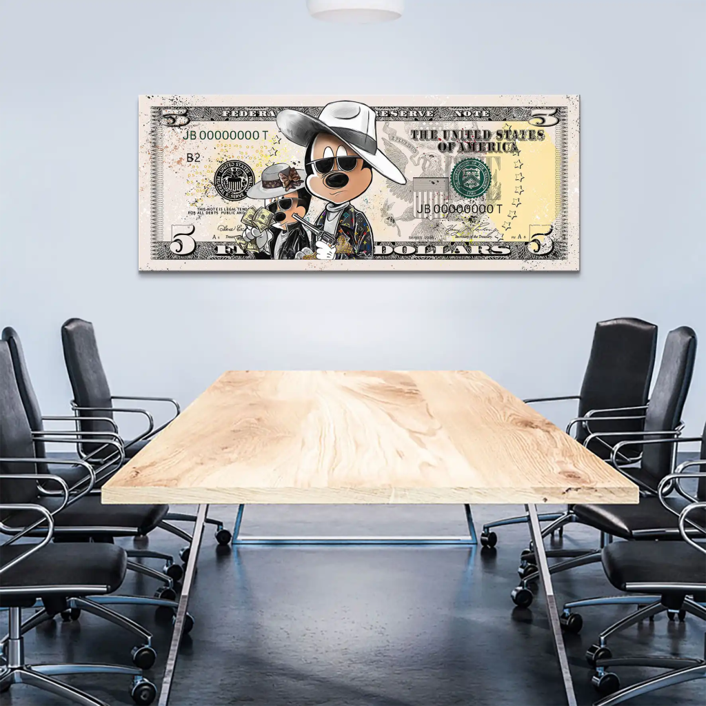 Micky und Minnie Maus Dollar Pop Art Leinwand Bild INGALERIE