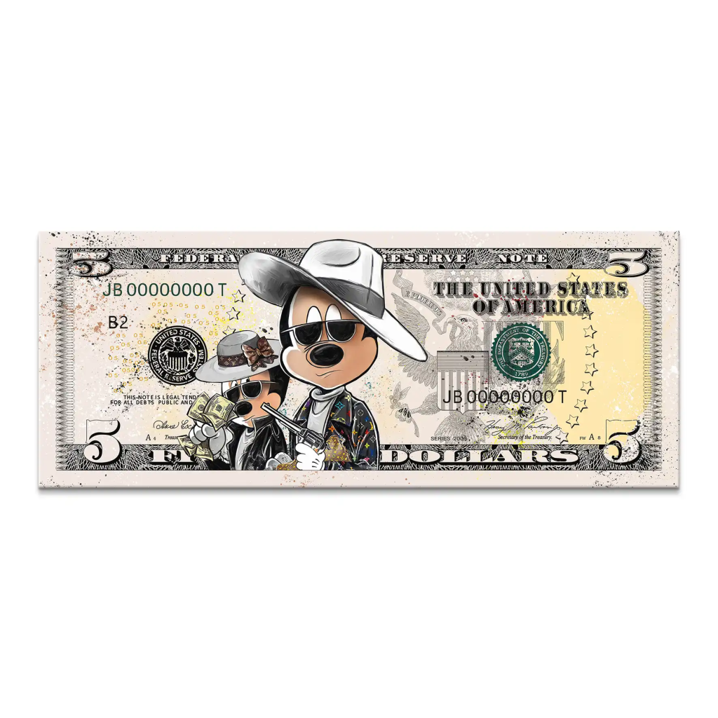 Micky und Minnie Maus Dollar Pop Art Leinwand Bild INGALERIE