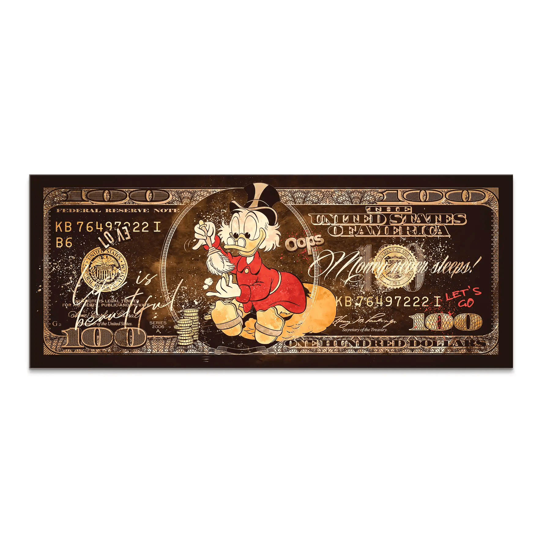 Dagobert Retro Dollar Leinwand Bild INGALERIE