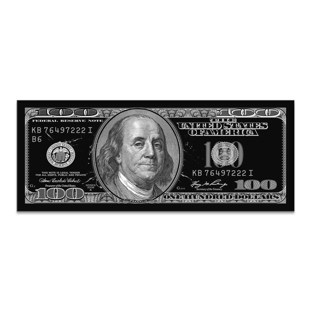 100 Dollar Leinwand Bild INGALERIE