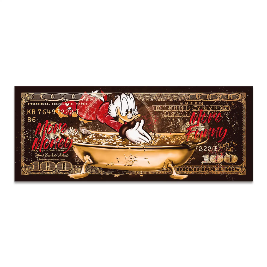 Dagobert More Money Retro Dollar Leinwand Bild INGALERIE