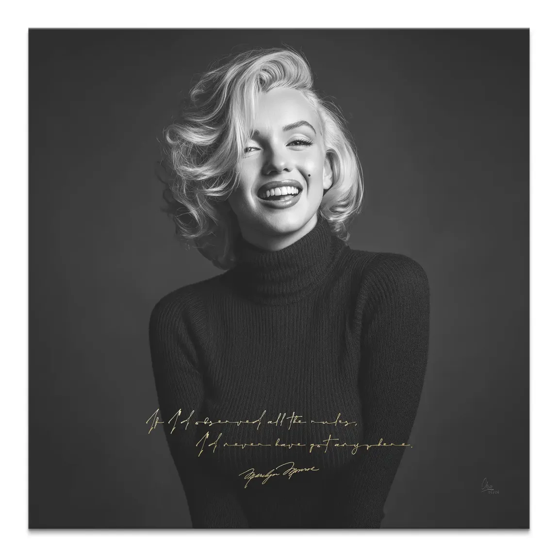 Marilyn Monroe Lächeln Leinwand Bild