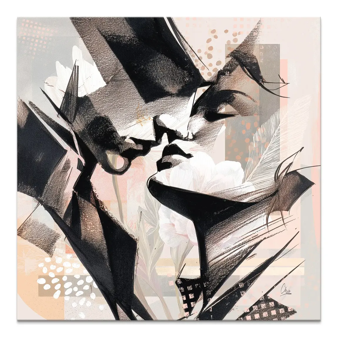 Soft Kiss Abstrakt Leinwand Bild