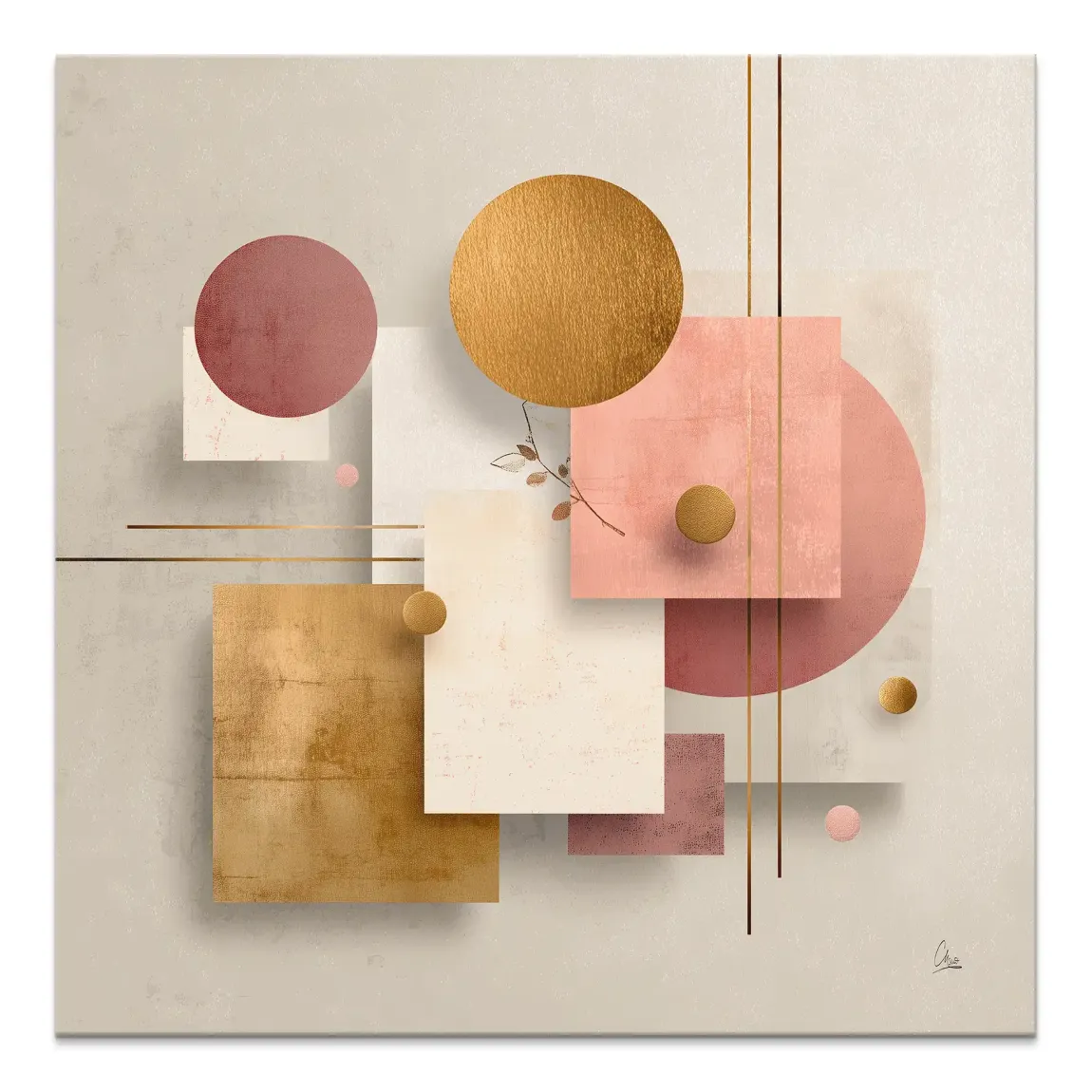 Golden Geometry Leinwand Bild