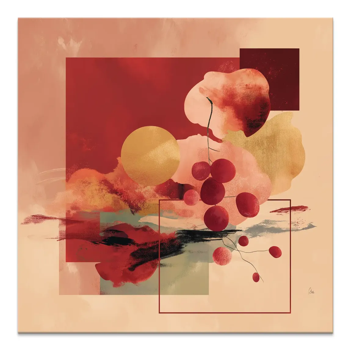 Scarlet Bloom Leinwand Bild