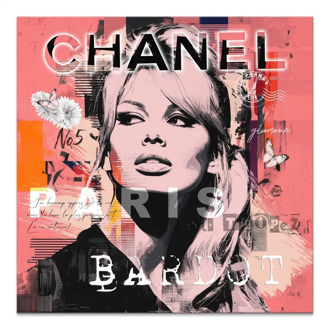 Bardot Chanel Art Leinwand Bild