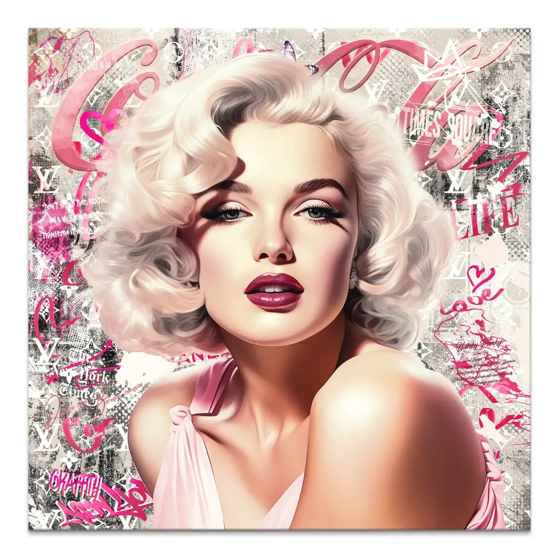 Marilyn Glam in Pink Leinwand Bild INGALERIE