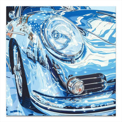 Porsche 356 Abstrakt Blue Leinwand Bild