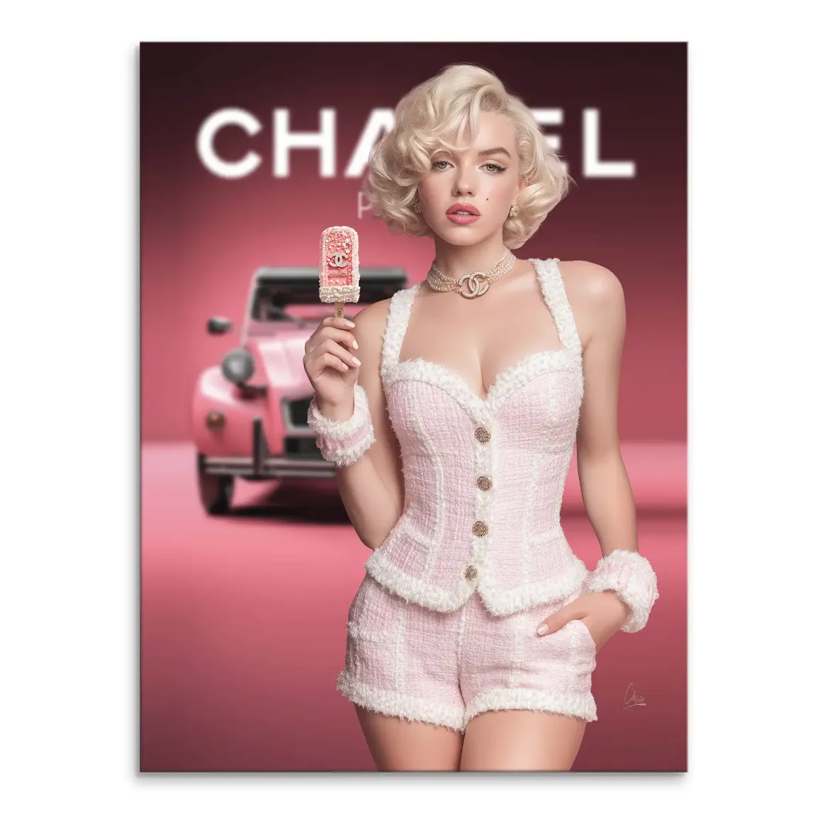 Pink Couture Marilyn Monroe Leinwand Bild
