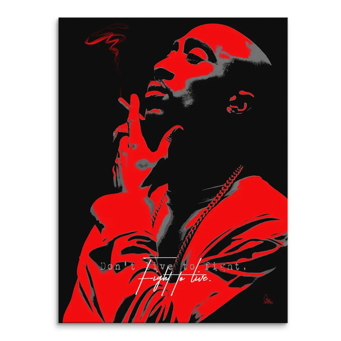 Tupac Fight Leinwand Bild