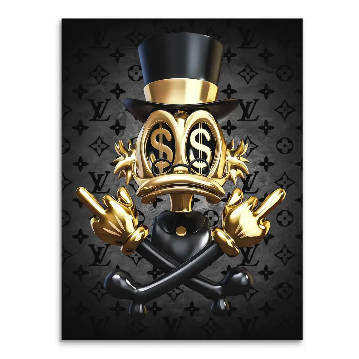 Money Skull Duck Leinwand Bild