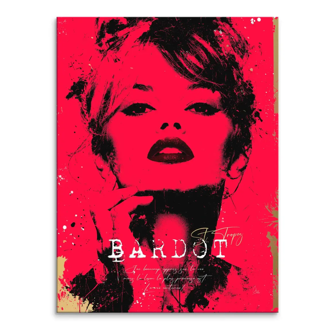 Brigitte Bardot Red Art Leinwand Bild