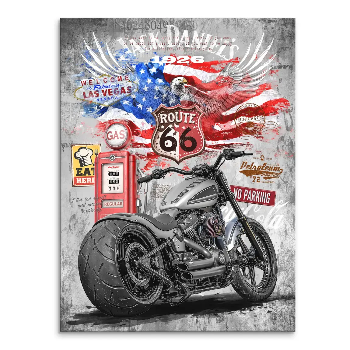 Harley Road Pop Art Leinwand Bild