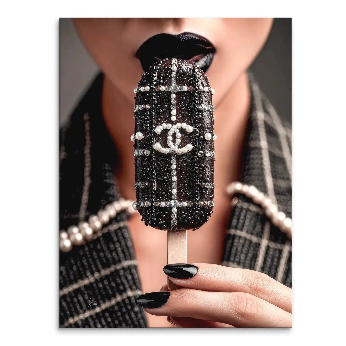 Black Pearl Ice Couture Leinwand Bild