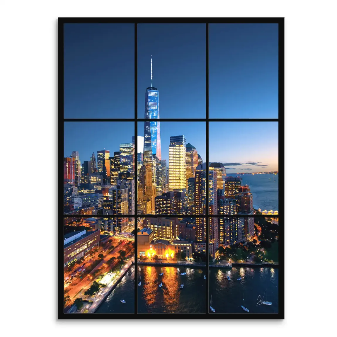 Skyline Lights New York Leinwand Bild