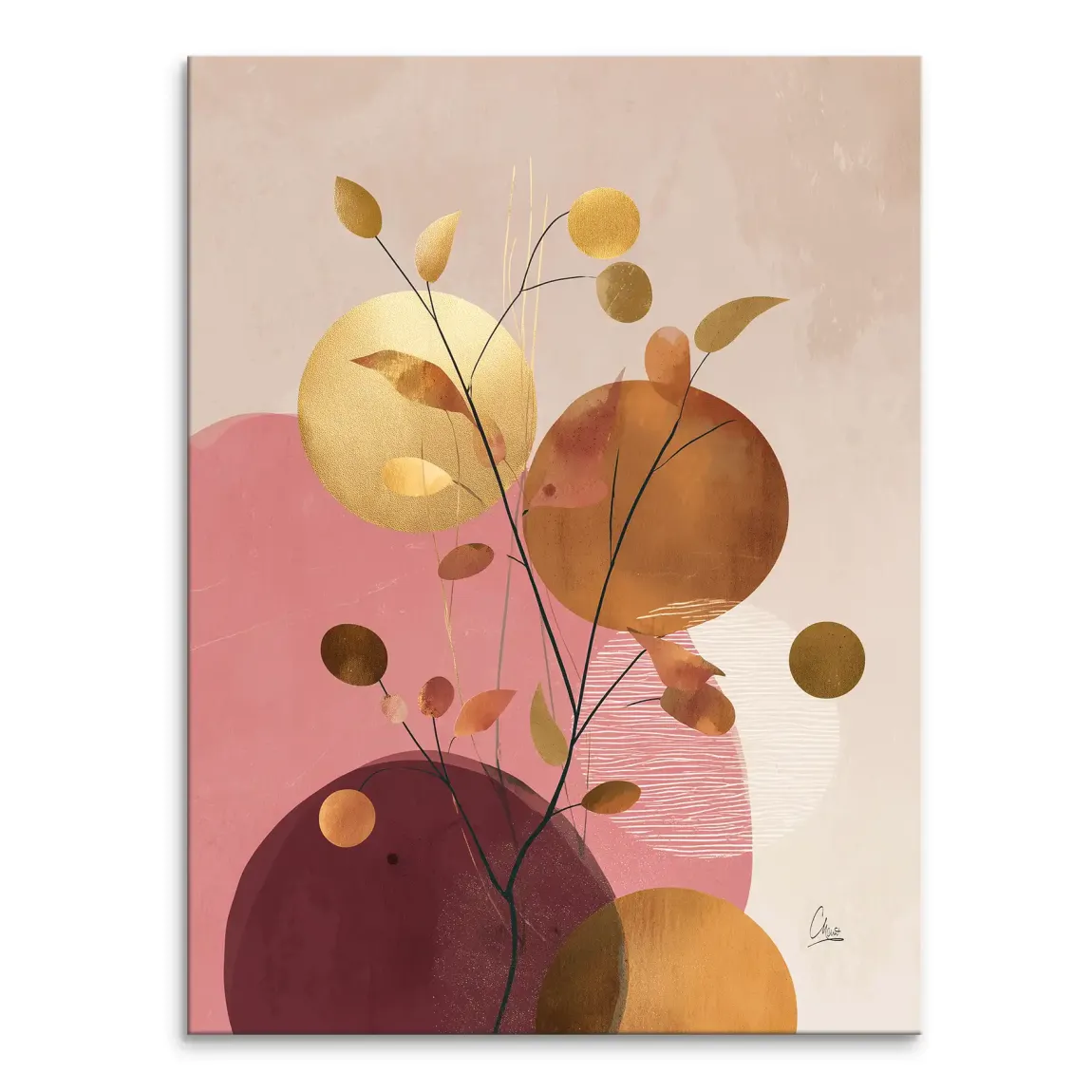 Golden Terra Harmony Leinwand Bild