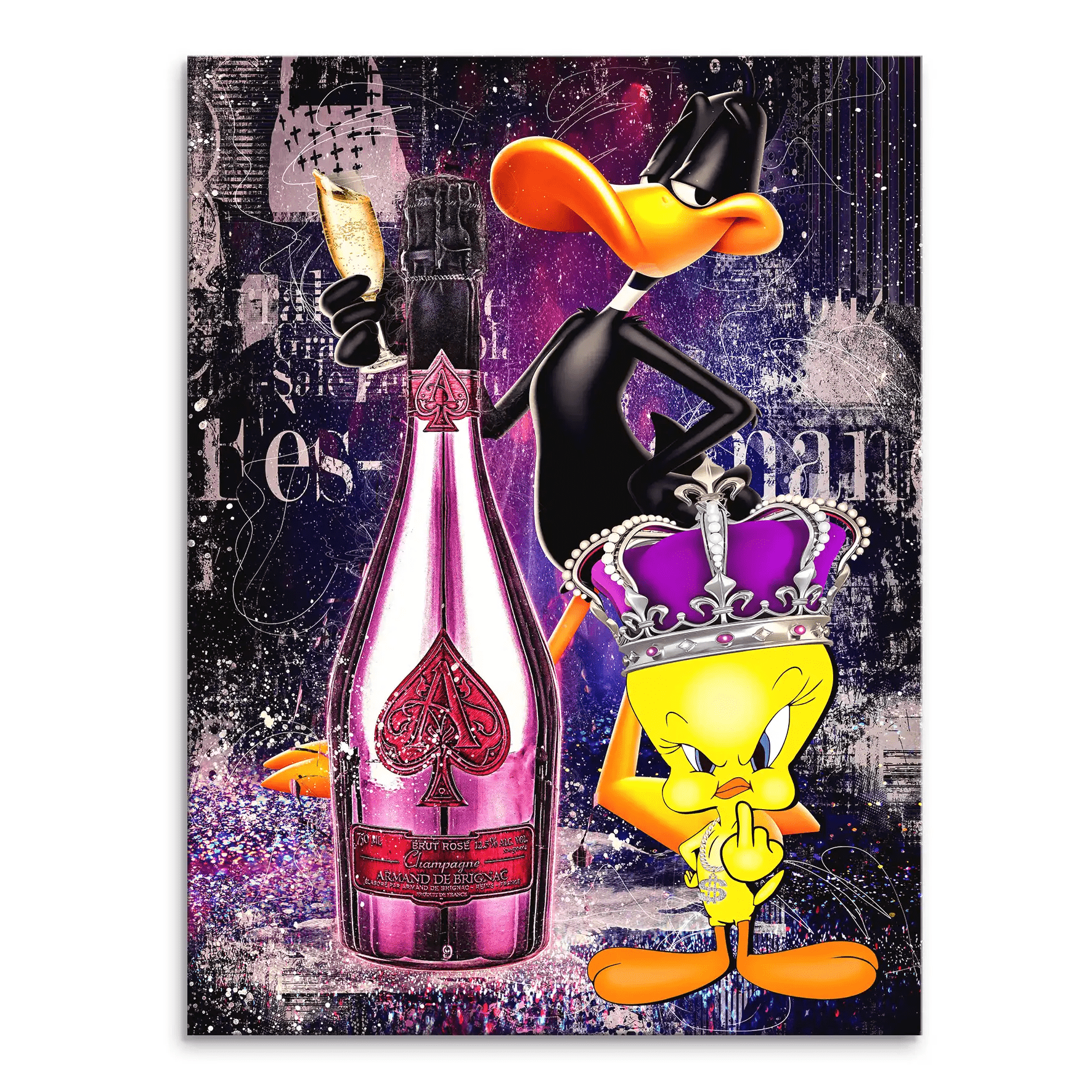 Duffy & Tweety Champagner Leinwand Bild INGALERIE