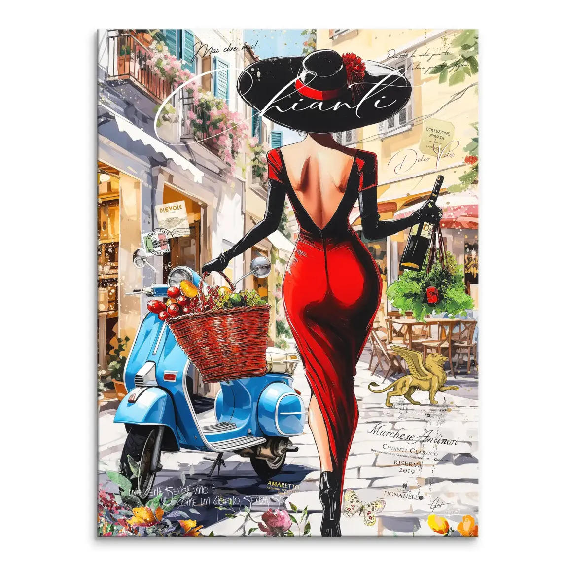 Chianti Gasse Leinwand Bild INGALERIE