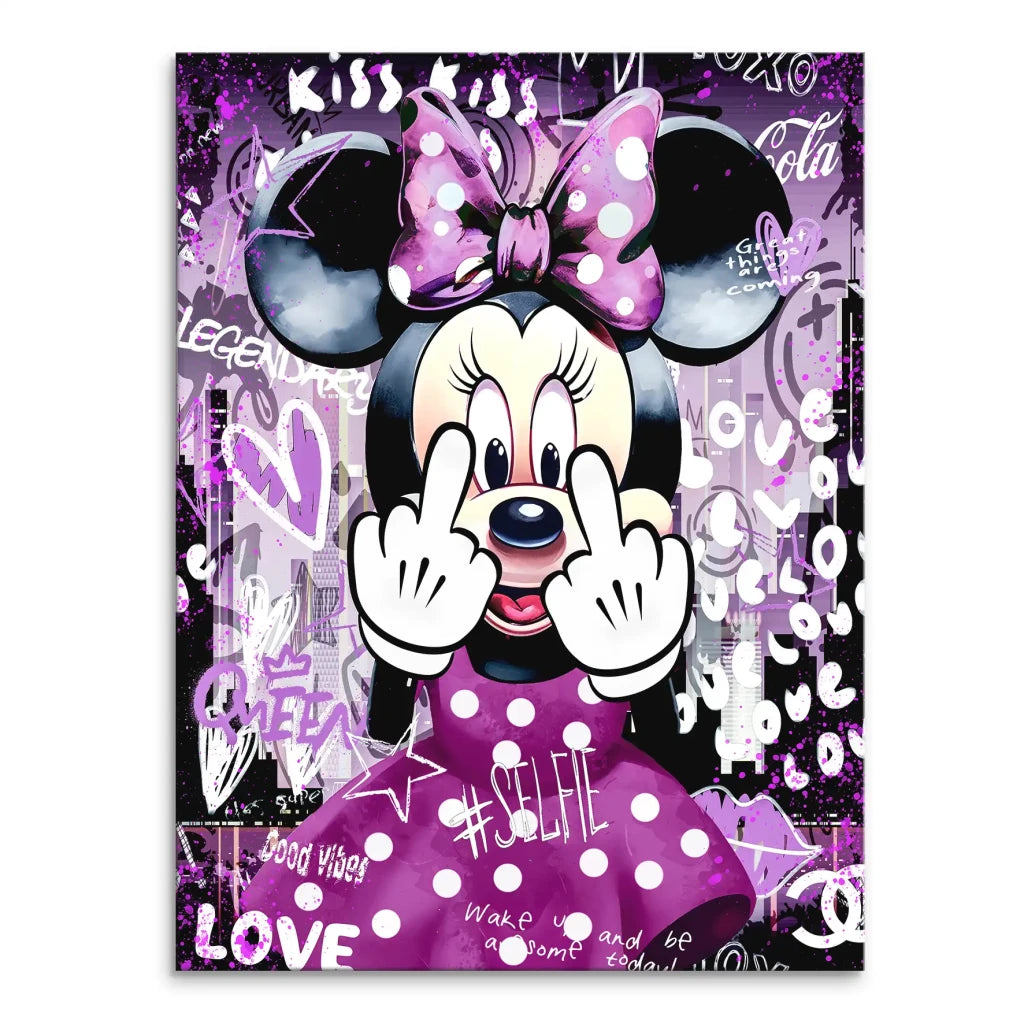 Bad Minnie Maus Pop Art Leinwand Bild INGALERIE