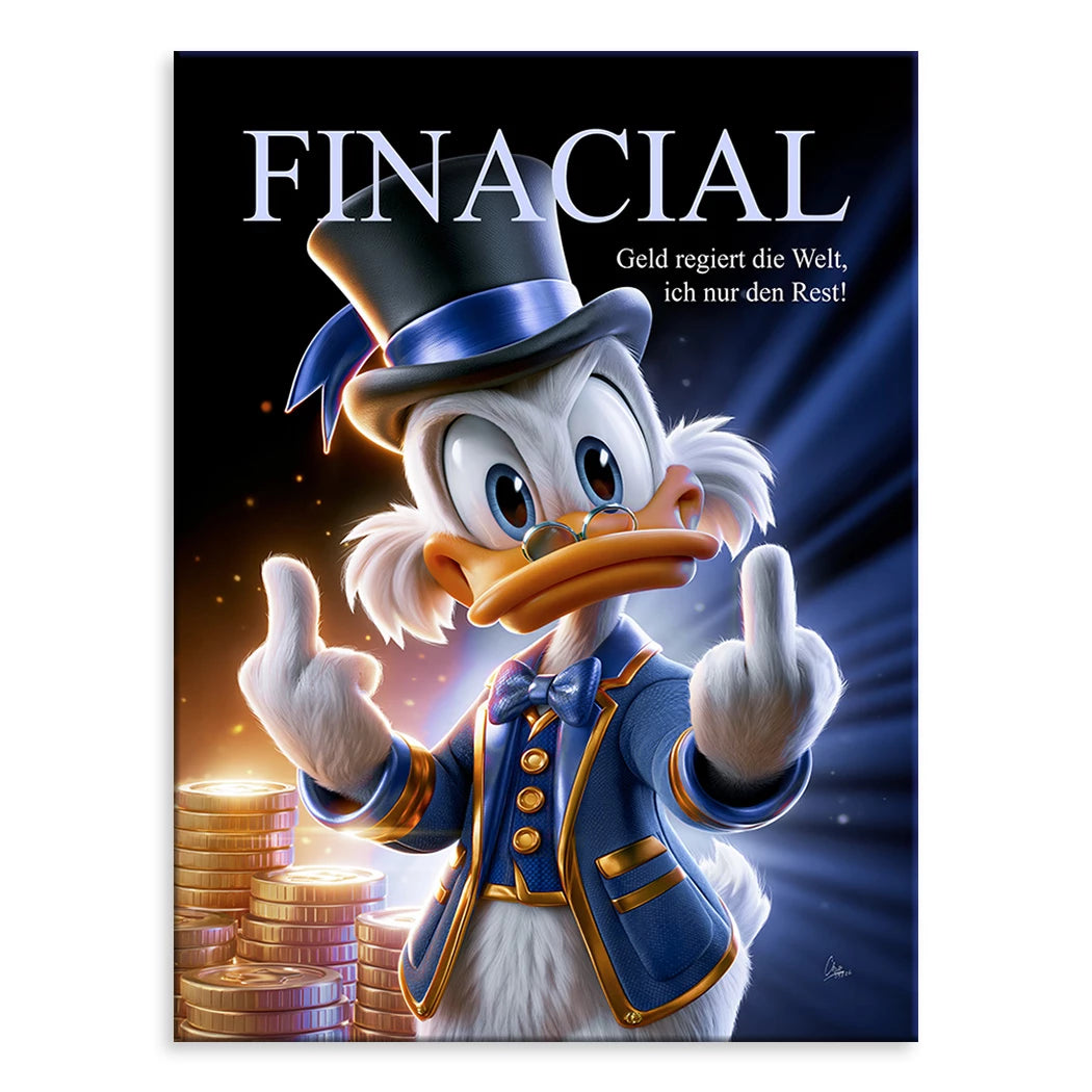 Financial Dagobert Duck Leinwand Bild