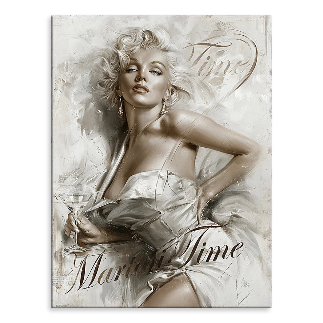 Marilyn Monroe Martini Time Leinwand Bild