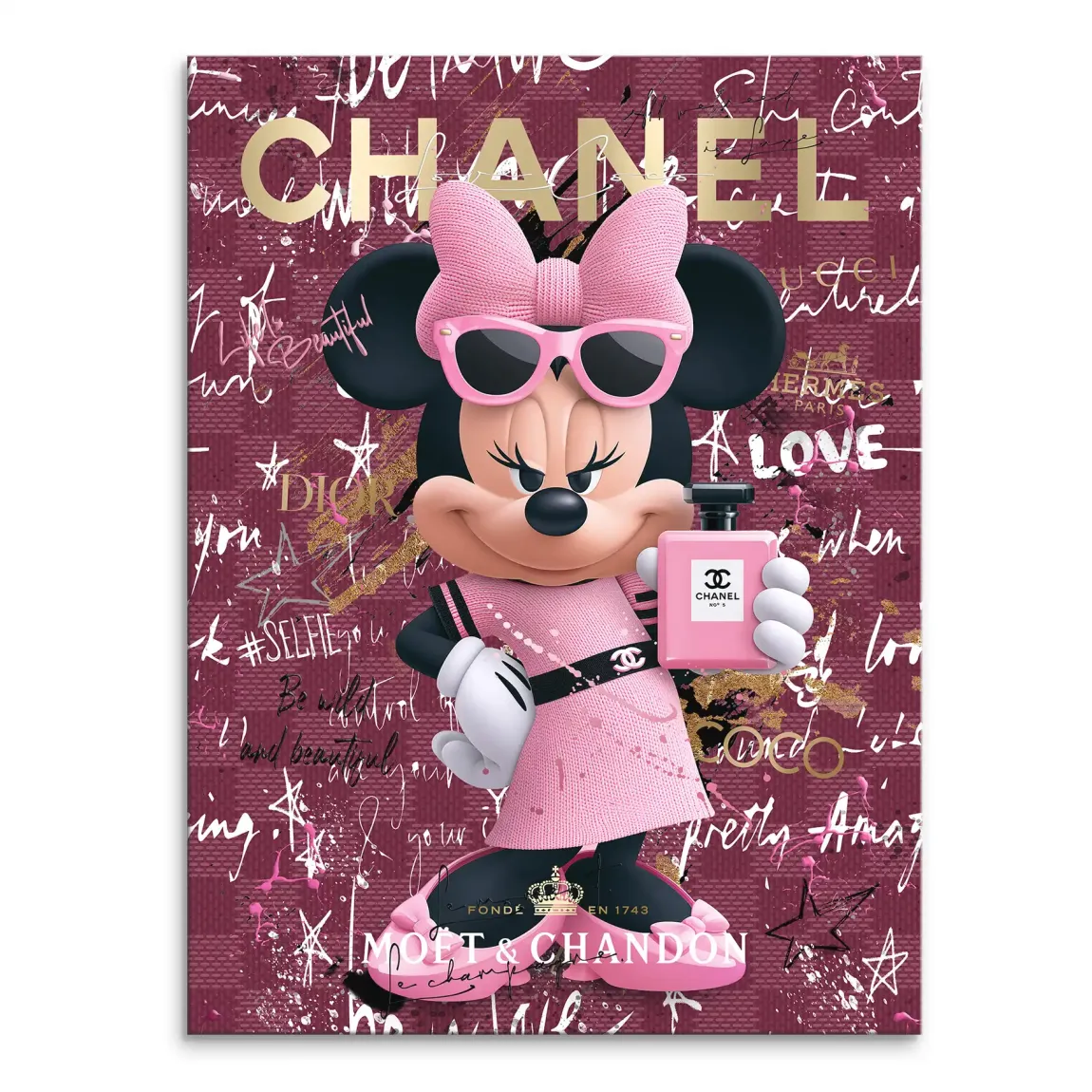 Minnie Maus Glam Chanel Leinwand Bild