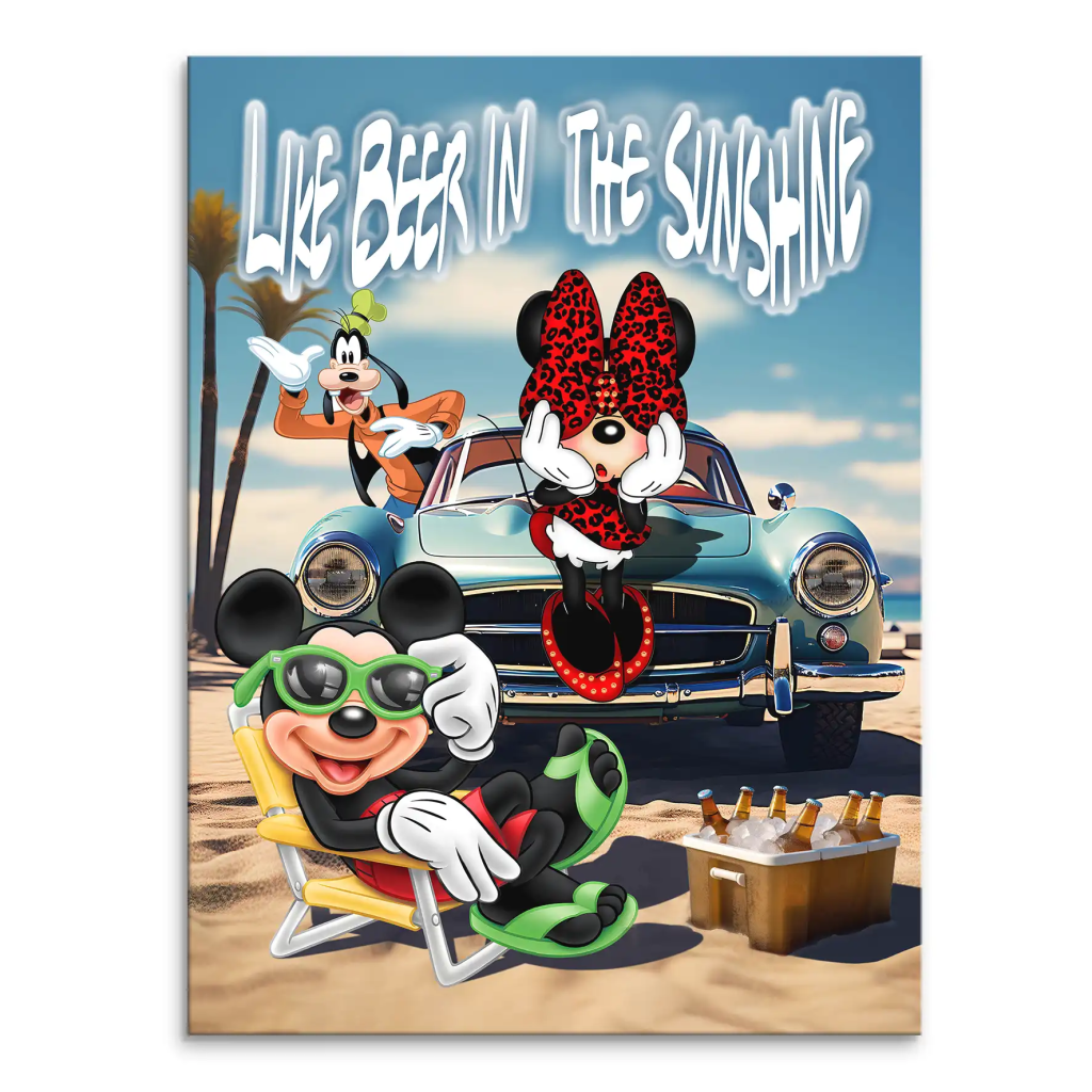 Micky & Minnie Maus like Beer Leinwand Bild INGALERIE